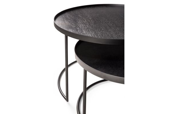  ETHNICRAFT TRAY ROUND COFFEE TABLE SET 62x62x31