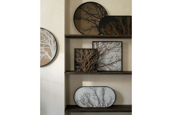 ETHNICRAFT TREE TRAY - WOOD - BLACK 61x61x4