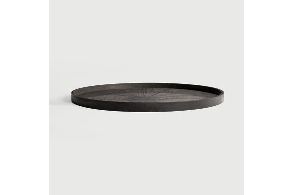  ETHNICRAFT BLACK SLICE WOODEN TRAY XL ROUND