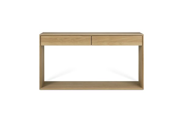 ETHNICRAFT OAK NORDIC CONSOLE 2 DRAWERS 160x40x85