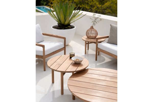 ETHNICRAFT TEAK QUATRO OUTDOOR SIDE TABLE 59x59x38