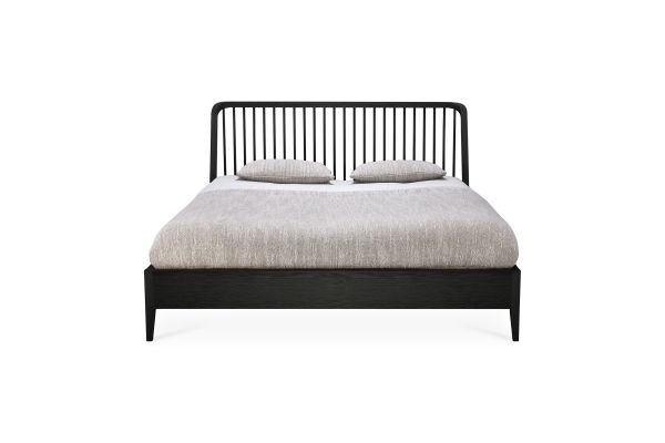 ETHNICRAFT BLACK OAK SPINDLE BED(WITHOUT SLATS)180