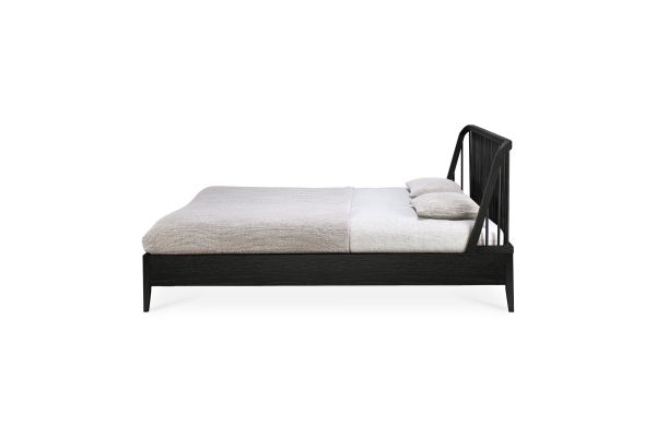 ETHNICRAFT BLACK OAK SPINDLE BED(WITHOUT SLATS)180