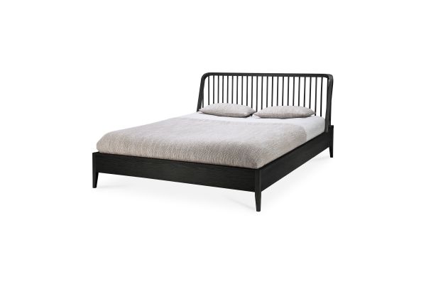 ETHNICRAFT BLACK OAK SPINDLE BED(WITHOUT SLATS)160