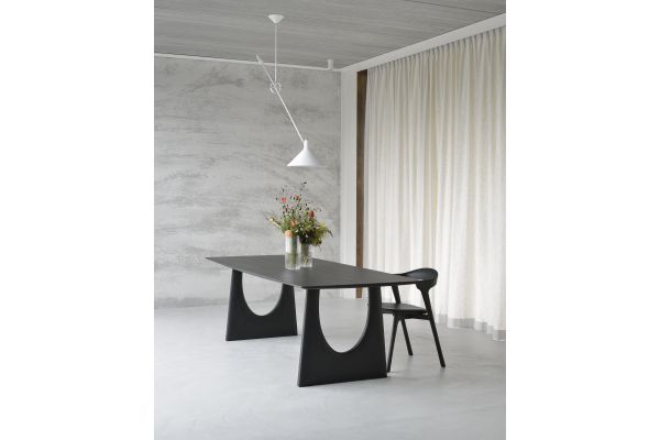 ETHNICRAFT BLACK OAK GEOMETRIC DINING TABLE 250