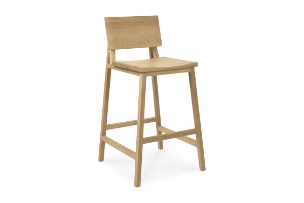 ETHNICRAFT OAK N3 KITCHEN COUNTER STOOL 49x50x91