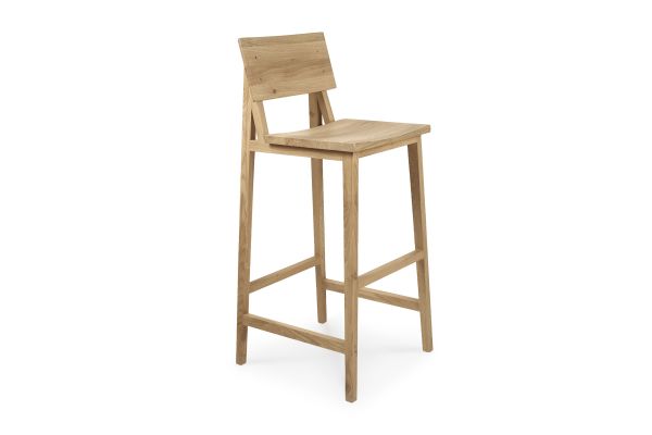 ETHNICRAFT OAK N4 BAR STOOL - GEVERNIST 48x50x110