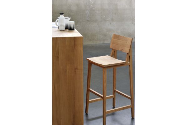 ETHNICRAFT OAK N4 BAR STOOL - GEVERNIST 48x50x110