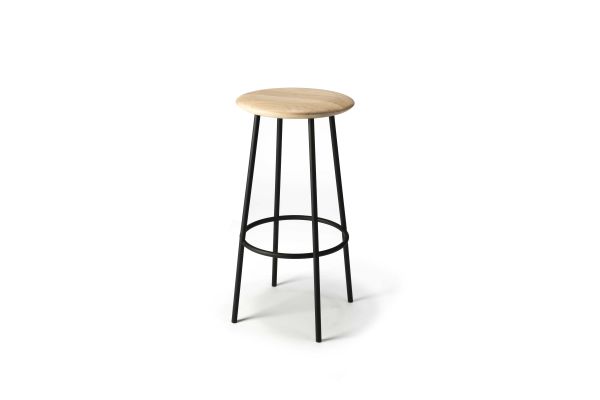 ETHNICRAFT OAK BARETTO BAR STOOL 46x46x76