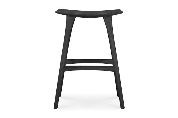 ETHNICRAFT BLACK OAK OSSO BAR STOOL 57x33x80