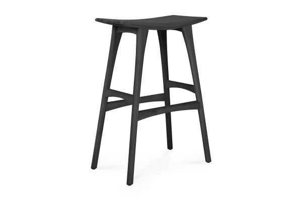 ETHNICRAFT BLACK OAK OSSO BAR STOOL 57x33x80