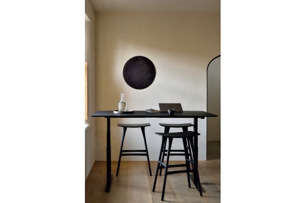 ETHNICRAFT BLACK OAK OSSO BAR STOOL 57x33x80