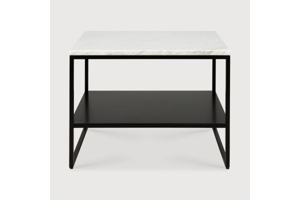 ETHNICRAFT STONE WHITE CARRARA SIDE TABLE 