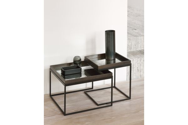 ETHNICRAFT CLEAR MIRROR TRAY - SMALL SQUARE