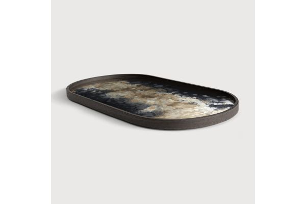  ETHNICRAFT BLACK ORGANIC TRAY - MEDIUM OBLONG