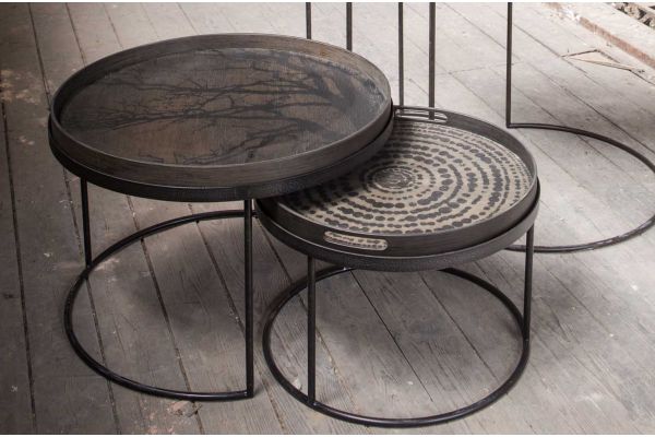 ETHNICRAFT BEADS TRAY - WOOD - BLACK - 48x48x4