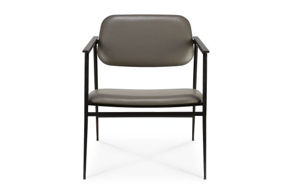 ETHNICRAFT DC LOUNGE CHAIR - OLIVE GREEN LEATHER