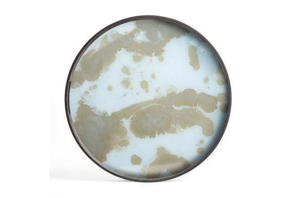 ETHNICRAFT ORGANIC TRAY - GLASS -MIST GOLD 48x48x4