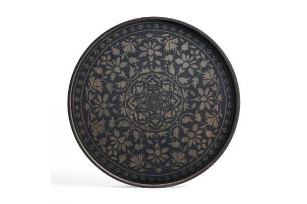 ETHNICRAFT MARRAKECH TRAY - WOOD - BLACK - 61x61x4