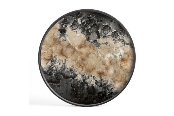 ETHNICRAFT ORGANIC TRAY - GLASS - BLACK - 48x48x4