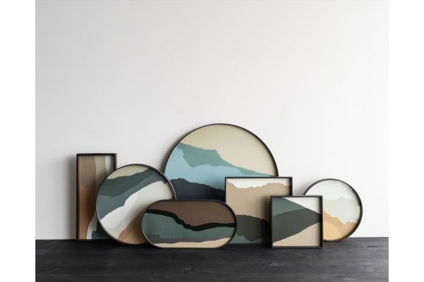 ETHNICRAFT WABI SABI TRAY - GLASS - SAND - 48x48x4