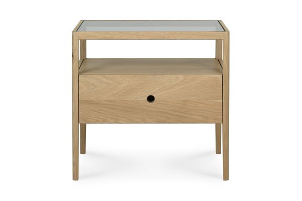 ETHNICRAFT SPINDLE NACHTKASTJE EIKEN 55X35X52