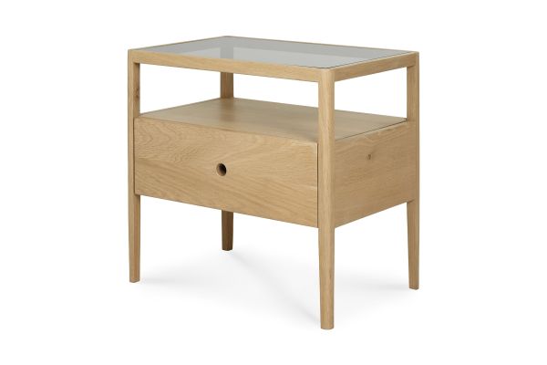 ETHNICRAFT SPINDLE NACHTKASTJE EIKEN 55X35X52