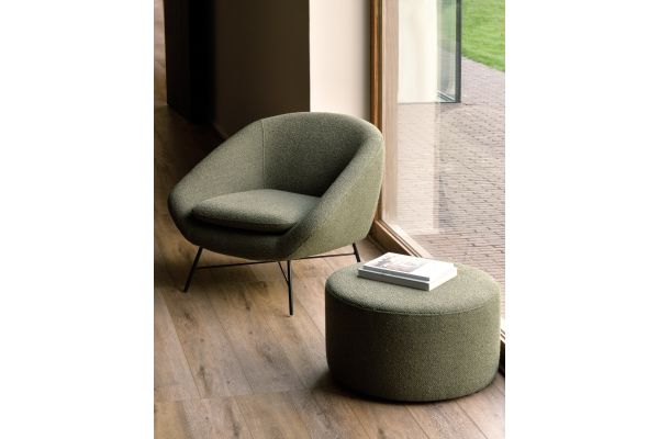 ETHNICRAFT BARROW POOF | PINE GREEN | 60X60X35 CM