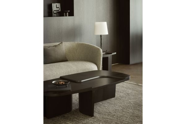 BRUTALIST COFFEE TABLE - VARNISHED MAHOGANY 