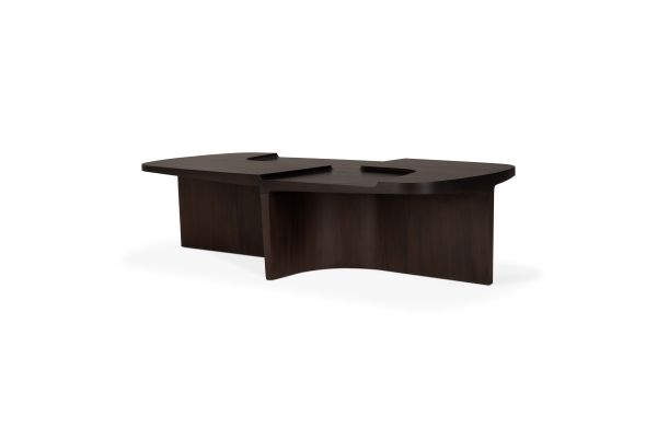 BRUTALIST COFFEE TABLE - VARNISHED MAHOGANY 