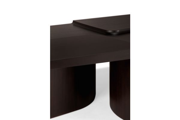 BRUTALIST COFFEE TABLE - VARNISHED MAHOGANY 