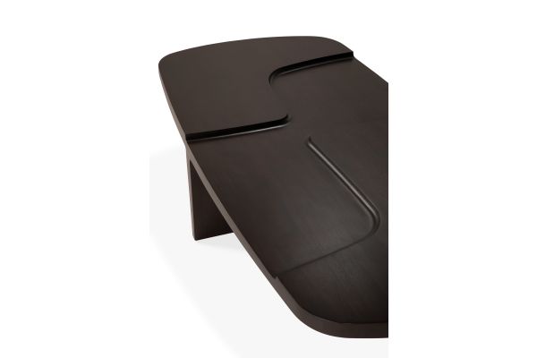 BRUTALIST COFFEE TABLE - VARNISHED MAHOGANY 