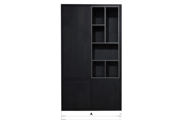 Deel kast 3drs-1drs glas versprongen (uit 1geheel) 230x125x40