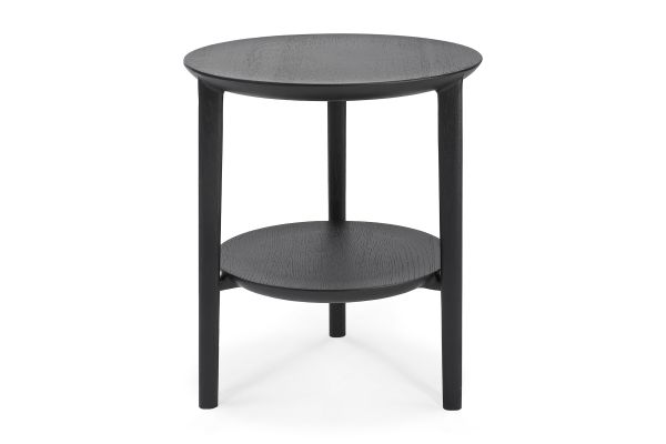 ETHNICRAFT BLACK OAK BOK SIDE TABLE 43x43x50