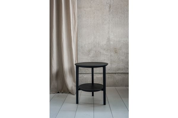 ETHNICRAFT BLACK OAK BOK SIDE TABLE 43x43x50
