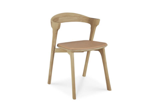 Bok dining chair - varnished oak - Sienna leather