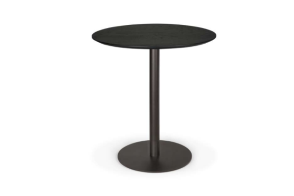 Blend dining table - varnished oak top - black