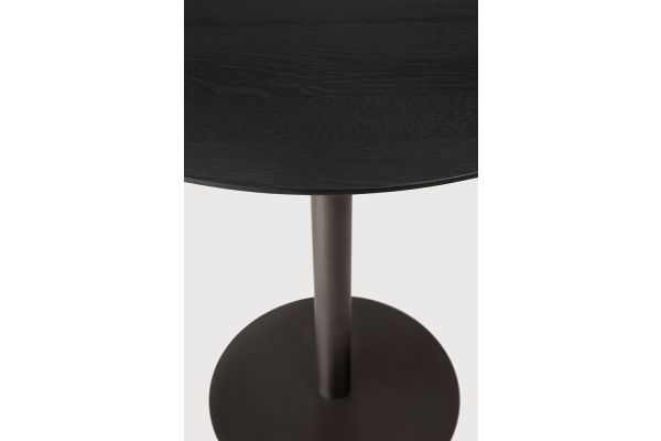 Blend dining table - varnished oak top - black