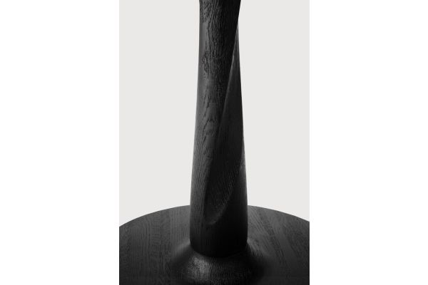 Torsion dining table varnished oak black round