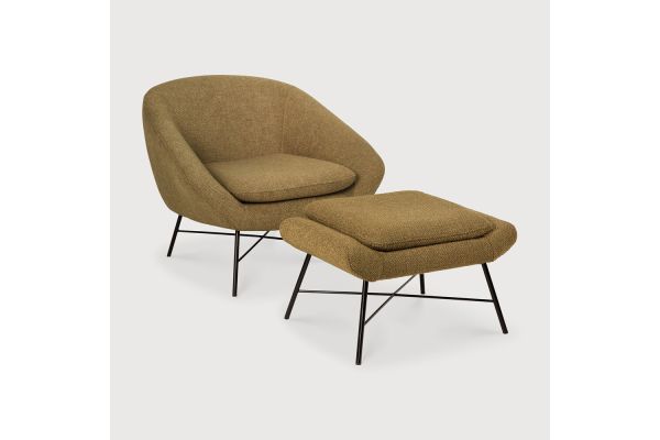 Barrow footstool - Ginger fabric