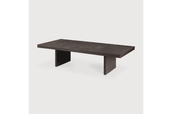 Grooves coffee table - varnished teak - off black