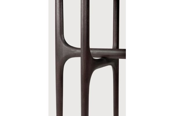 PI console - varnished teak - dark brown - 6 legs