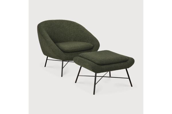 Barrow footstool - Pine Green fabric