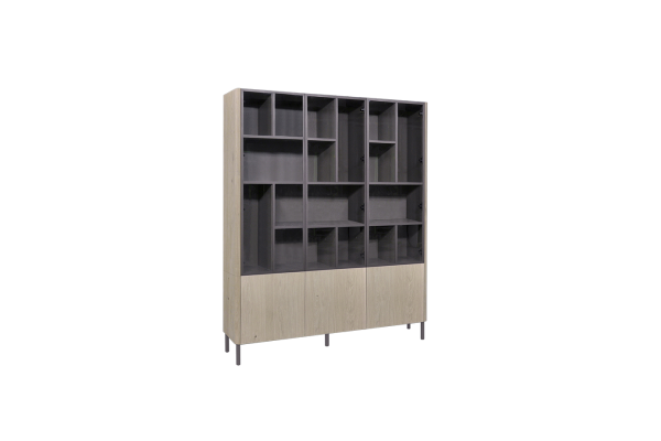  Glaskast eiken MILANO 3drs eiken EGK165