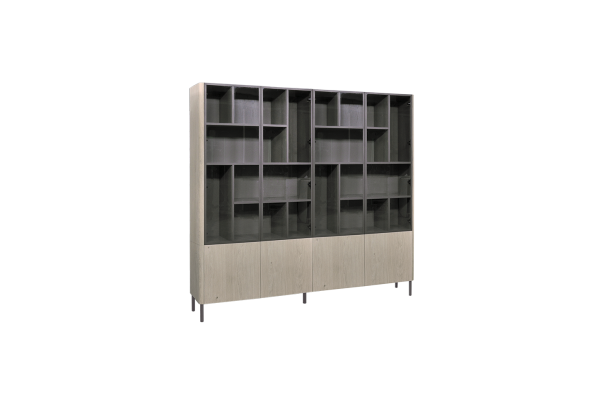 Glaskast eiken MILANO 4drs eiken EGK168