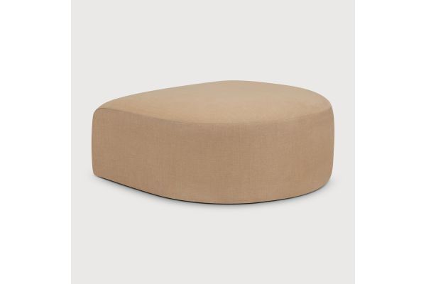 Bulky semi-circle footstool - Light Sepia fabric 