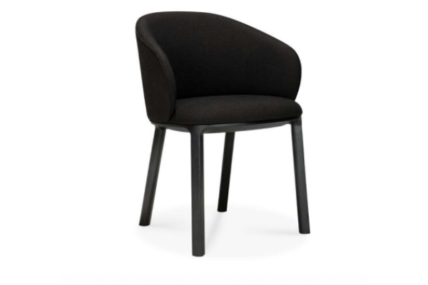 Unda dining chair varnished oak black Charcoal