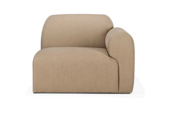Bulky modular sofa Light Sepia fabric end seat L