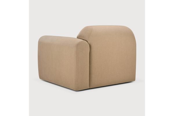 Bulky modular sofa Light Sepia fabric end seat L