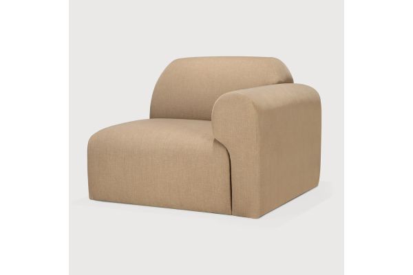 Bulky modular sofa Light Sepia fabric end seat L